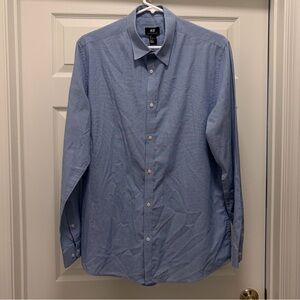 H&M Shirt Large SlimFit Easy Iron Blue